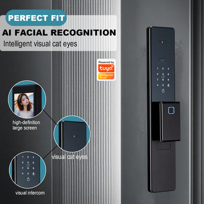 Palm vein 3D face recognition smart door lock with camera Tuya WiFi biometric door smart digital lock